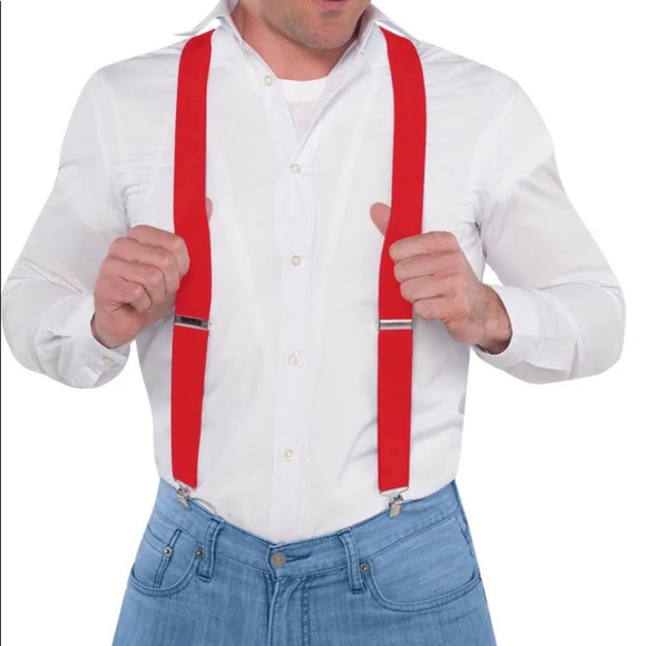 Vintage Red Thick Suspenders | 70’s Grandpa Gear | Rockabilly Punk Rock Hipster - Picture 9 of 10